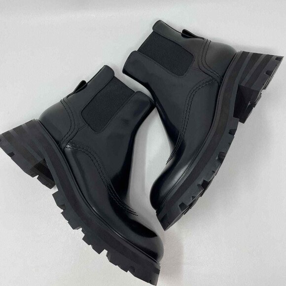 Alexander McQueen Wander Chelsea Boots Womens IT 40 US 10 Black Leather Platform - Picture 2 of 10